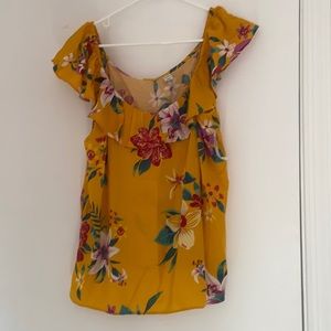 Floral print off shoulder top